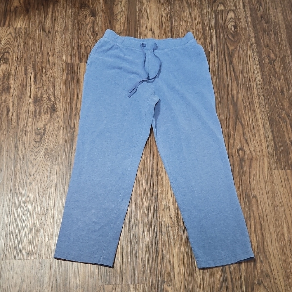 Karen Scott Sport Blue Heather Knit Pull On Crop Pants Medium